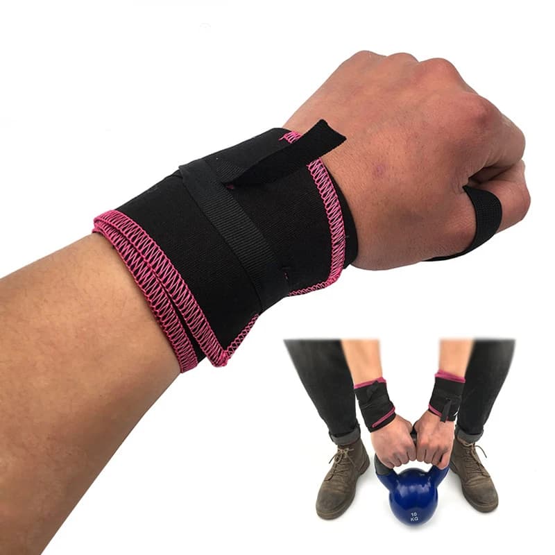 1 paio di cinturini da polso sportivi in cotone per palestra, fasce per sollevamento pesi, allenamento, supporto fitness, tutore traspirante, sicurezza sportiva