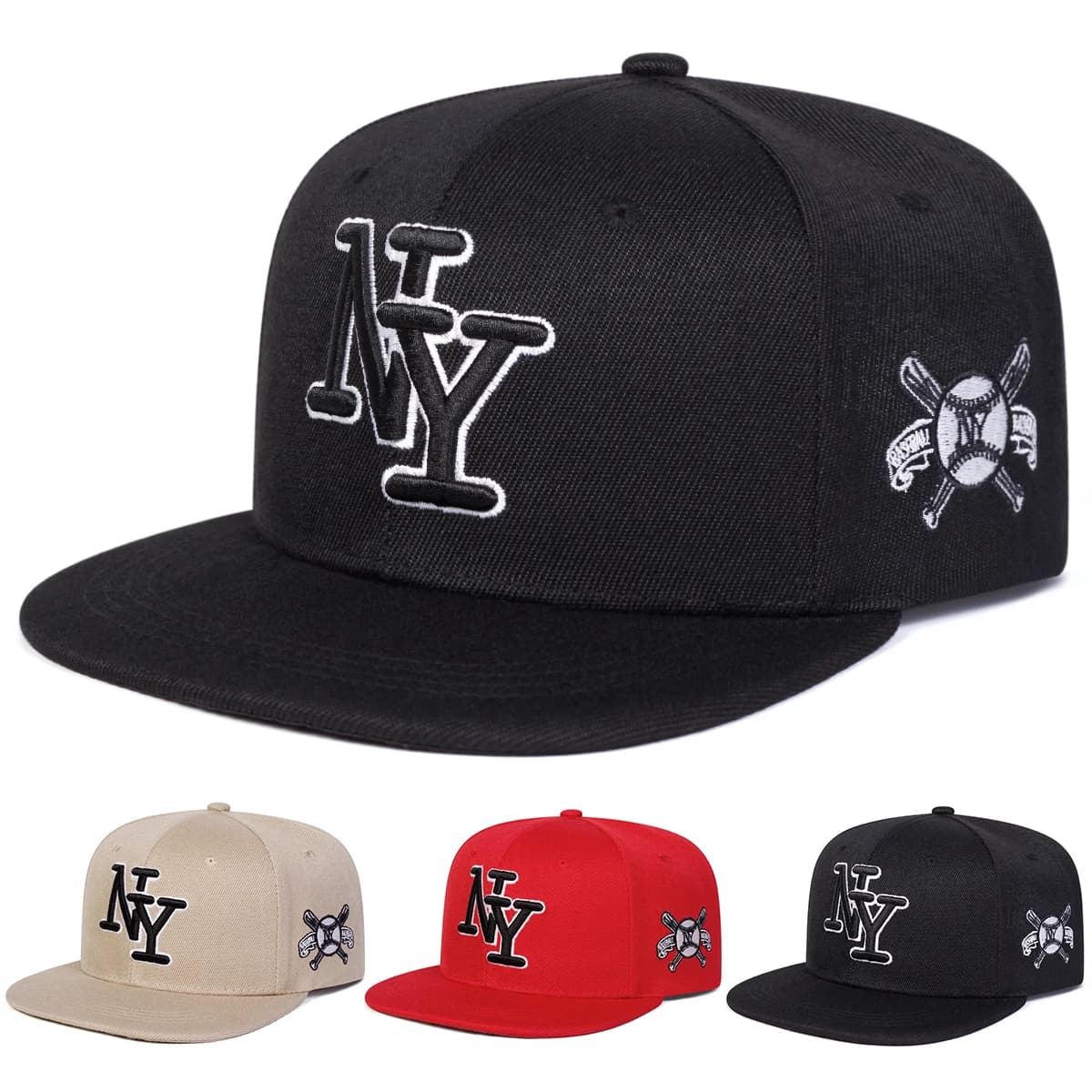 Hip-hop unisex hats with embroidery to letter NY Casual baseball caps adjustable for spring and autumn outdoors Sports hat for sun protection