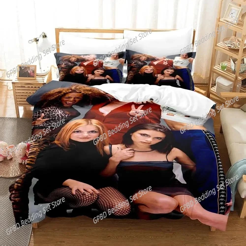 Popolare set di biancheria da letto per ragazze S-Spice anni '90, copripiumino set copripiumino copripiumino, king queen twin size ragazzi ragazze adulti