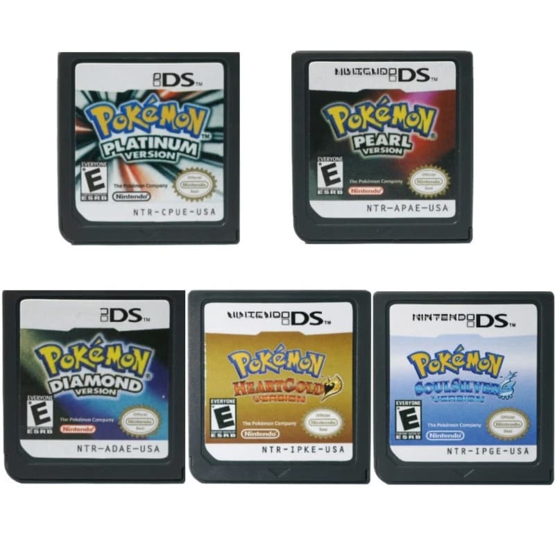 Cartuccia per videogiochi NDS Pokemon White 2 Soul Silver Heart Gold Pearl Diamond Black 2 Giochi DS compatibili con lingua spagnola
