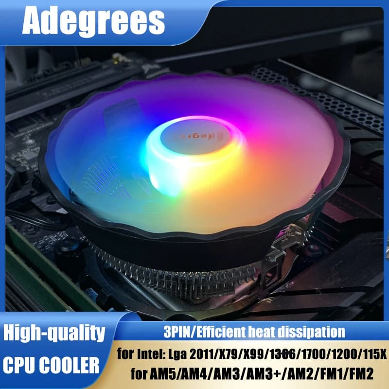X99 RGB CPU Air Cooler 3Pin PC Processore Radiatore Per Intel 775 1150 1151 1155 1156 1200 1700 AM3 AM4 AM2 X79 2011 ventola di raffreddamento