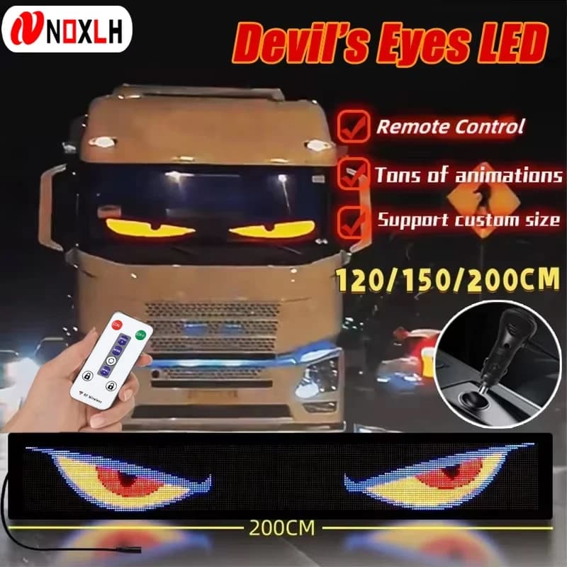 Truck Eyes RGB LED Pannello pixel a matrice Sigaro per auto Animazione Telecomando Pannello LED Display flessibile Luce 12V 24V