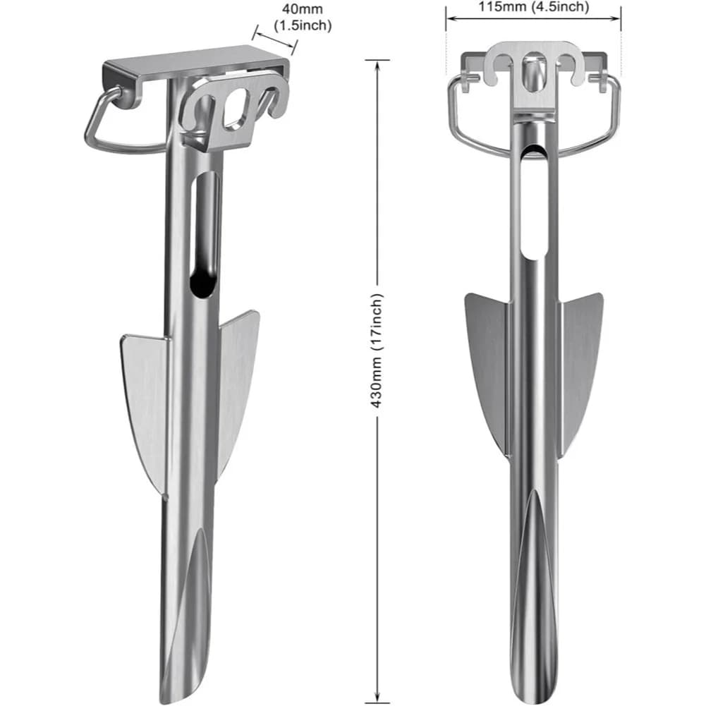 304 Stainless Steel Mooring Anchor for Kayak Fishing Boats and Small Craft on Sandy Beaches and Silted Shorelines