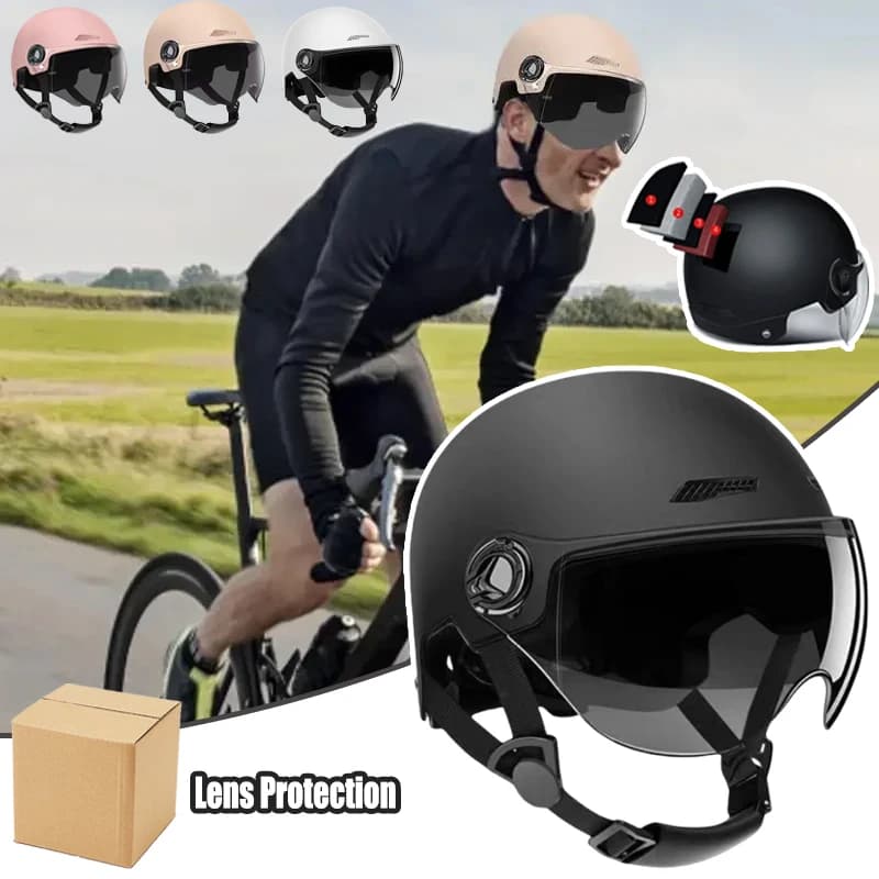 Safe and comfortable Adult Light Helmet with Motorcycle Glasses Electric Vehicle Mountain Bike