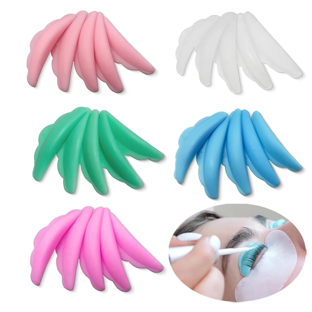 50 paia Kit per sollevamento ciglia Ciglia in silicone Perm Pad Estensione ciglia Ascensore Shield Aste 3D Ciglia Bigodino Applicatore Strumenti
