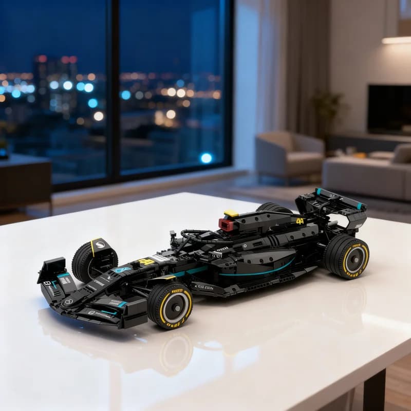 3127 pz MOC Mercedes F1 W14 Scala 1:8 Modellino Tecnico da Costruire, Regalo Creativo da Esposizione, Oggetto da Collezione, Decorazione Premium per Bambini