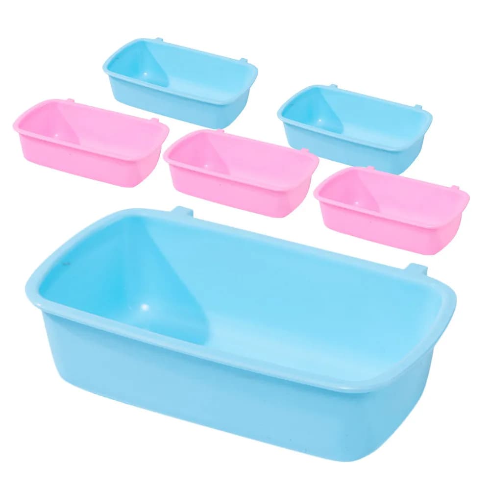 6Pcs Reusable Small Pet Food Bowl for Hamster Chinchilla Guinea Pig Rat Squirrel Gerbil Easy Clean Hygienic PP Cage Feeding Dish