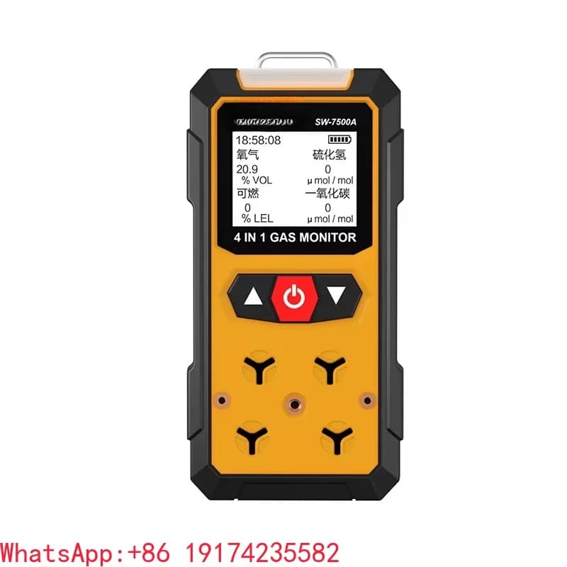 4 In 1 Industrial Digital High Accuracy Gas Detectors For Toxic Carbon Monoxide Combustible Hydrogen Sulfide Oxygen-SW-7500A