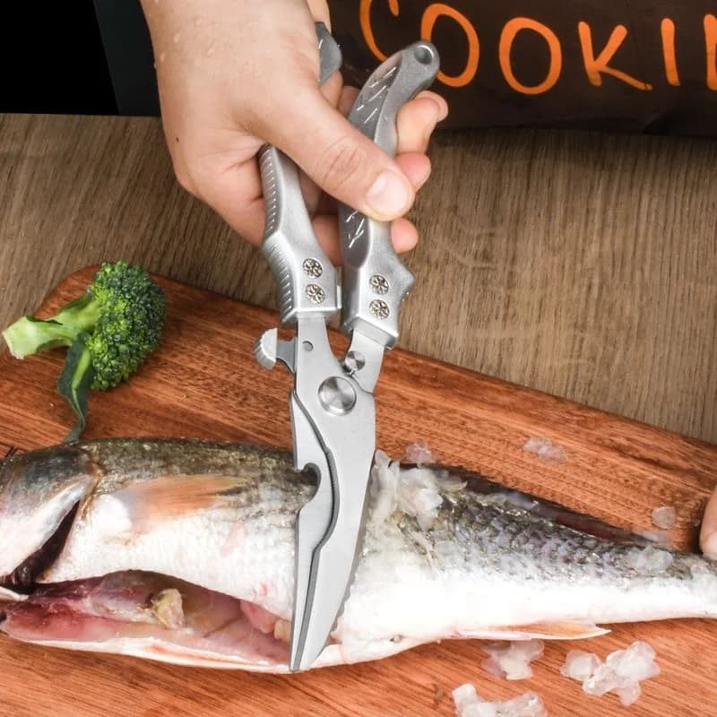 Forbici Multiuso Robuste in Acciaio Inossidabile, Forbici Ultra Affilate per Pollo, Forbici per Ossa di Pesce e Pollo, Utensili da Cucina
