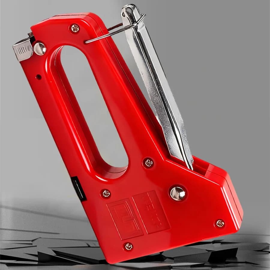 Kit Pistola Graffatrice Manuale in Plastica con 100 Graffette per Lavorazione del Legno, Chiodatrice Leggera