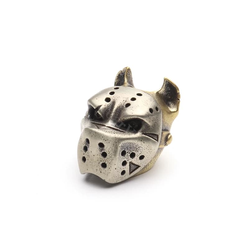 Maschera per cani in ottone Paracord Coltello intrecciato Perlina EDC Fidget Spinner Ciondolo Ciondolo personalizzato Portachiavi fai da te Accessorio per zaino da campeggio
