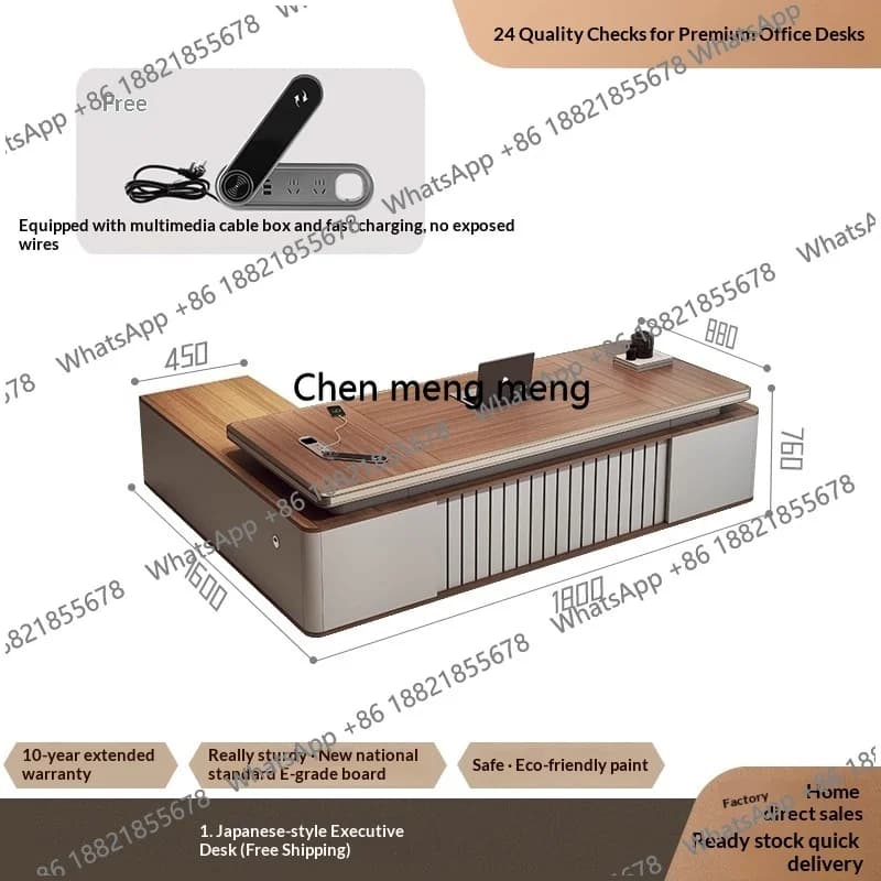 Scrivania Work Boss Modello L per Camera da Letto, Studio, Gaming, Ufficio, con Sedia da Ufficio e Tavolo Sollevabile