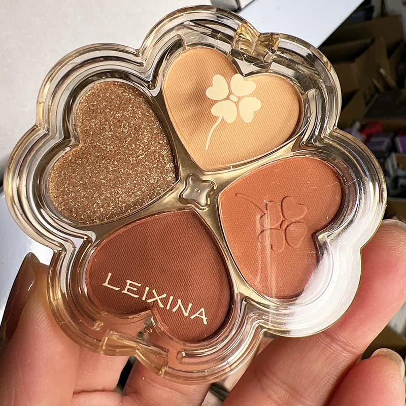 Palette Ombretti Lucky Clover: Glitter Fini, Perlescenti, Opachi, Illuminanti, Colori Base, Lunga Durata, Cosmetici per il Trucco Quotidiano