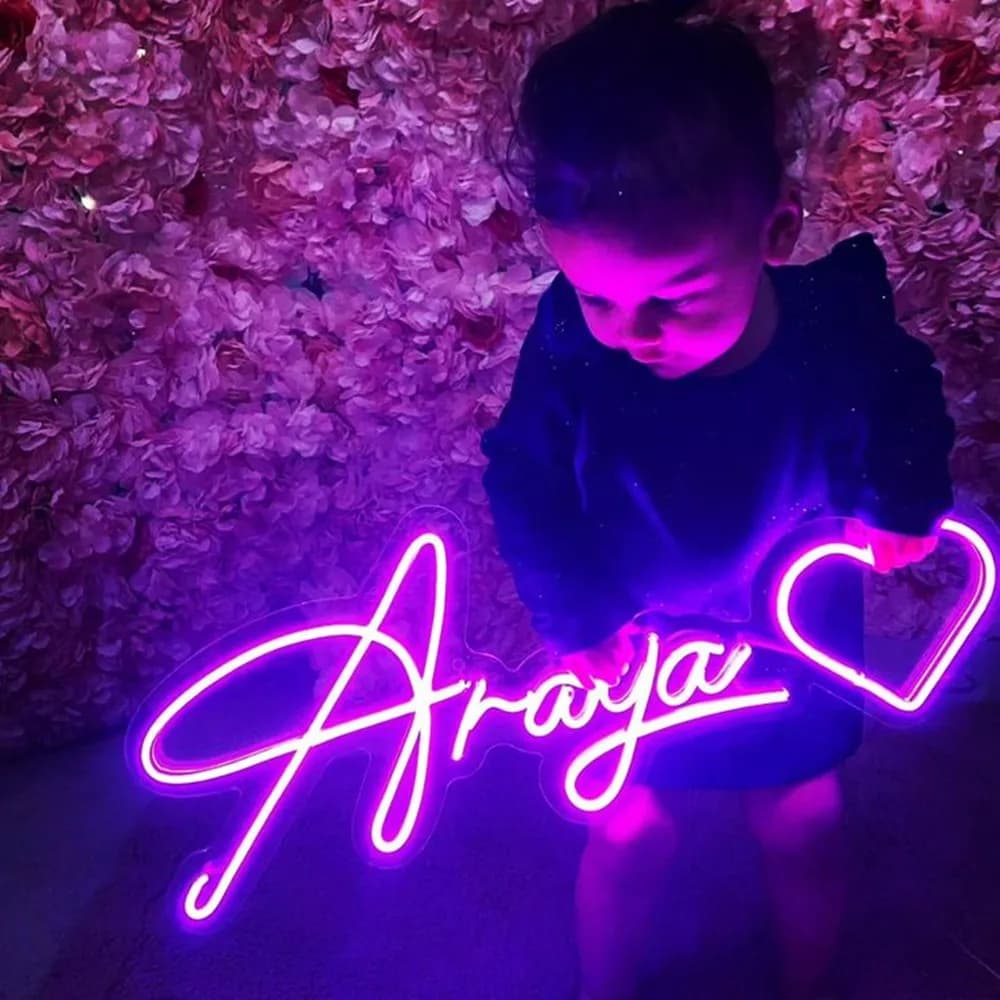 Insegna al neon a LED personalizzabile con nome personale, decorazione regalo per camera da letto, casa, bar, parete, matrimonio, illuminazione unica