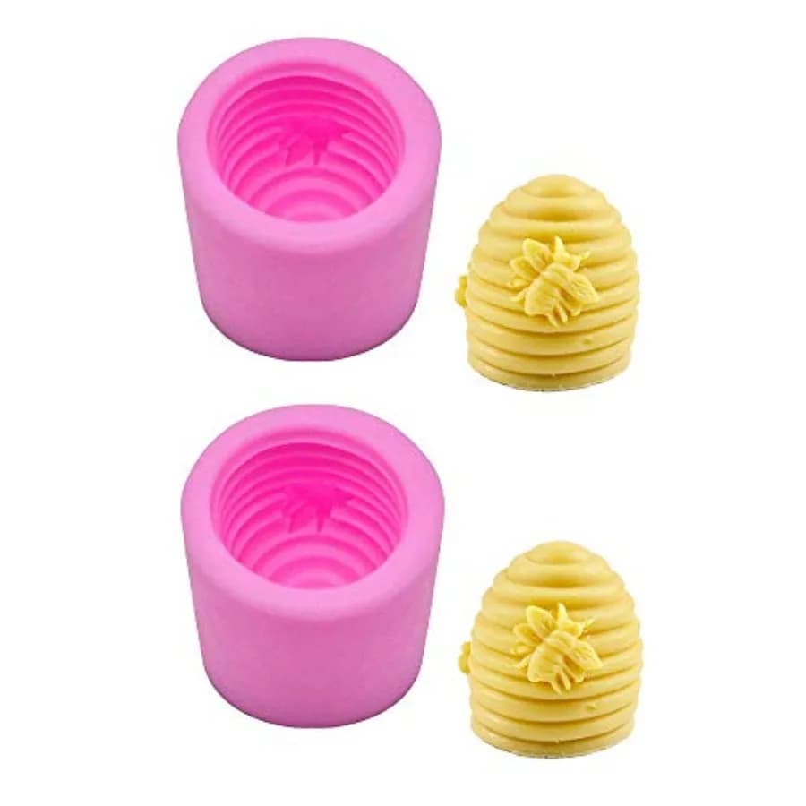 Set di 2 Stampi in Silicone a Forma di Ape per Sapone Artigianale, Decorazione Torte, Caramelle, Cioccolato, Candele, Resina, Cera Profumata