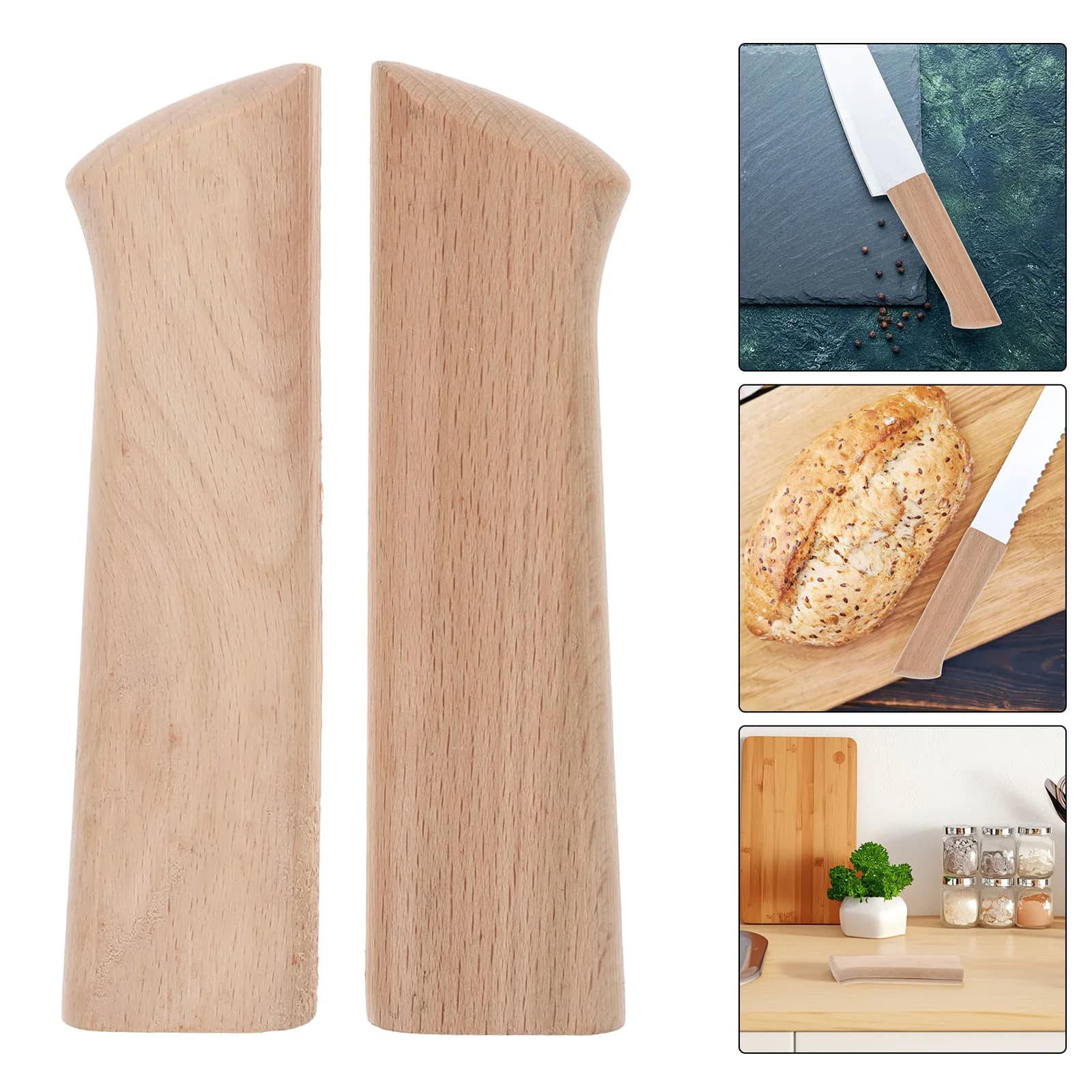 2 manici per coltelli coltello da cucina manico in legno manico di ricambio per cuoco manico per riparazione coltello per accessori per coltelli da cucina
