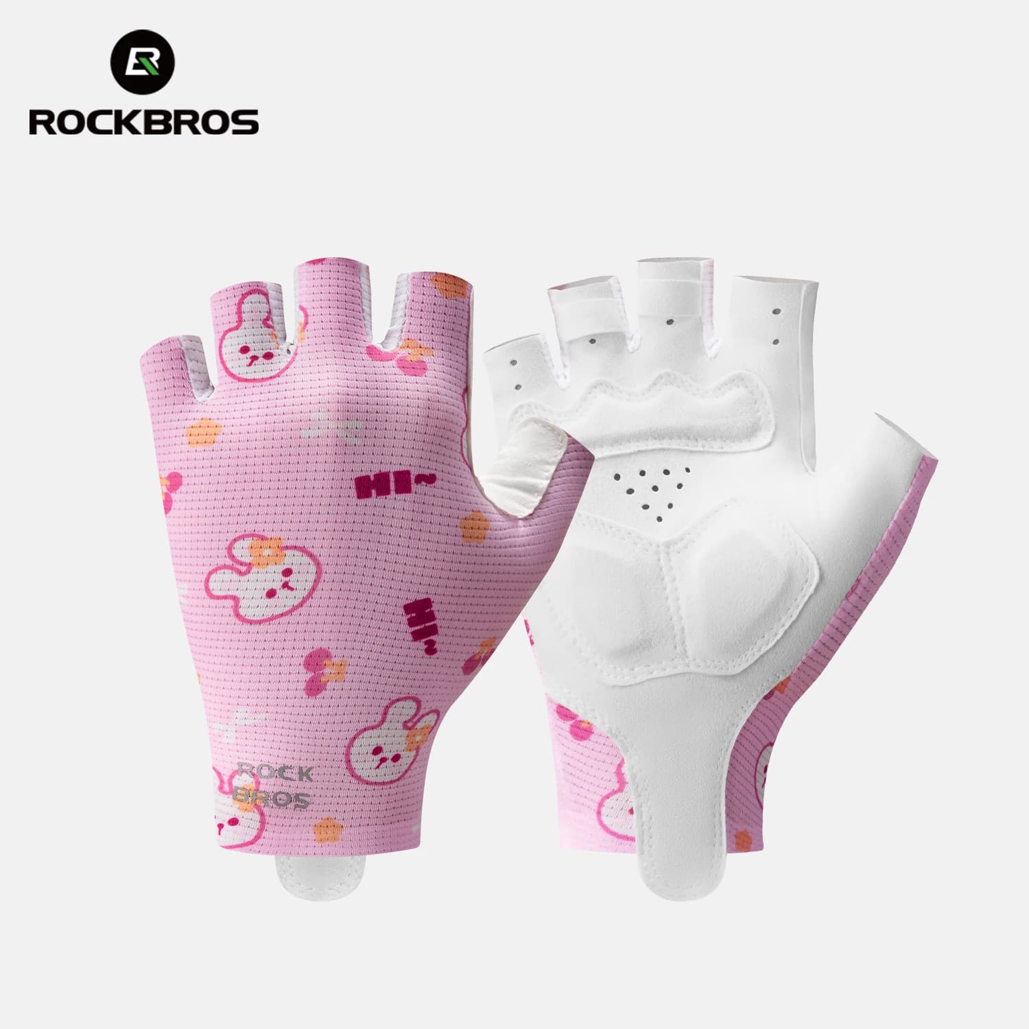 Guanti Sportivi per Bambini ROCKBROS, Antiscivolo e Resistenti all'Usura con Imbottiture SBR sul Palmo, Guanti da Ciclismo con Design Graffiti
