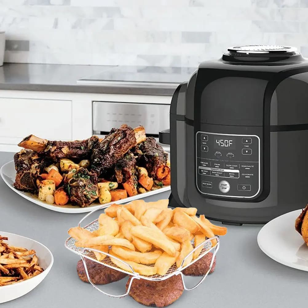 Stainless Steel Grill for Air Fryer, Multipurpose for Steaming, Grilling, Roasting and Cooling, Kitchen Accessories
