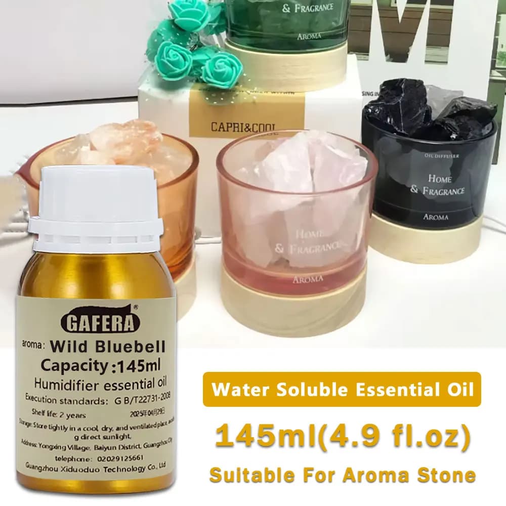 GAFERA 145ml (4.9 fl.oz) Oli Essenziali Wild Bluebell/Lime Basil e Agrumi/Hilton - Per Pietre Aromatiche, Umidificatori e Diffusori in Legno