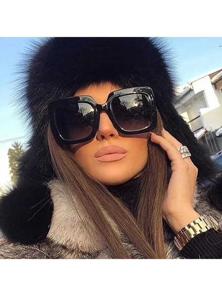 Oversized Square Frame Fashion Sunglasses For Women Street Style Outdoor Travel