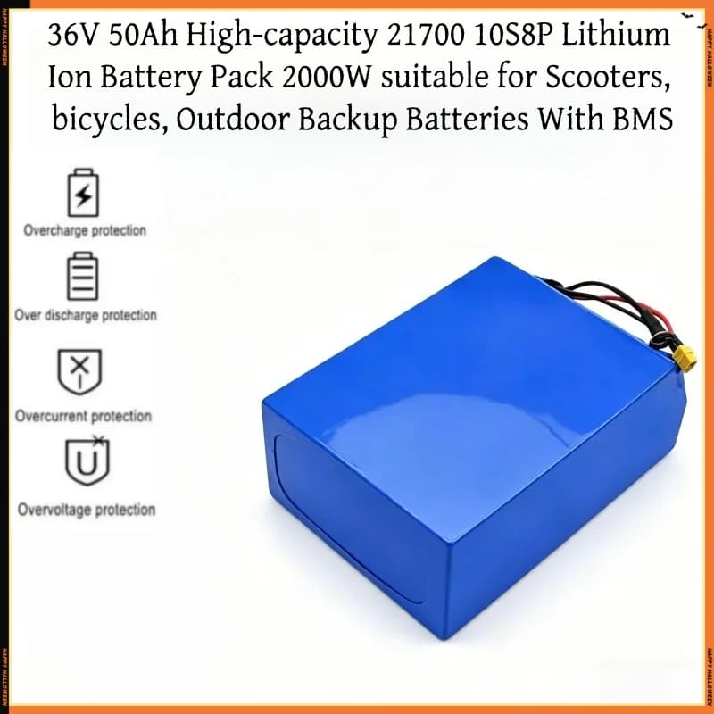 Batteria al Litio 10S8P con Caricabatterie, Lunga Autonomia per Scooter, Monopattini Elettrici, Auto Giocattolo per Bambini, Alimentazione di Emergenza per Esterni