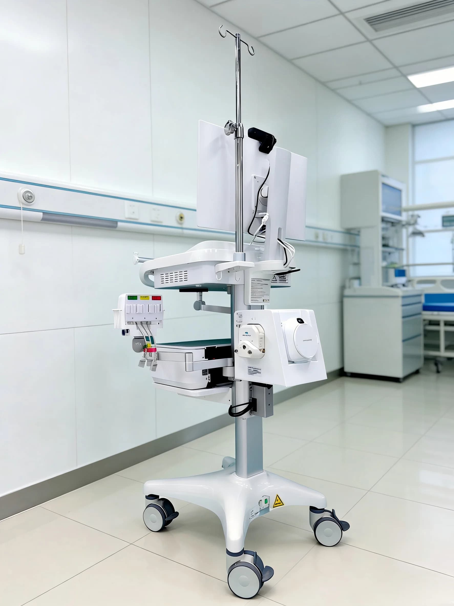 Emergency Medical Trolley, Height Adjustable Trolley, Durable Casters for Ambulance First Aid Kit Transportation Meden