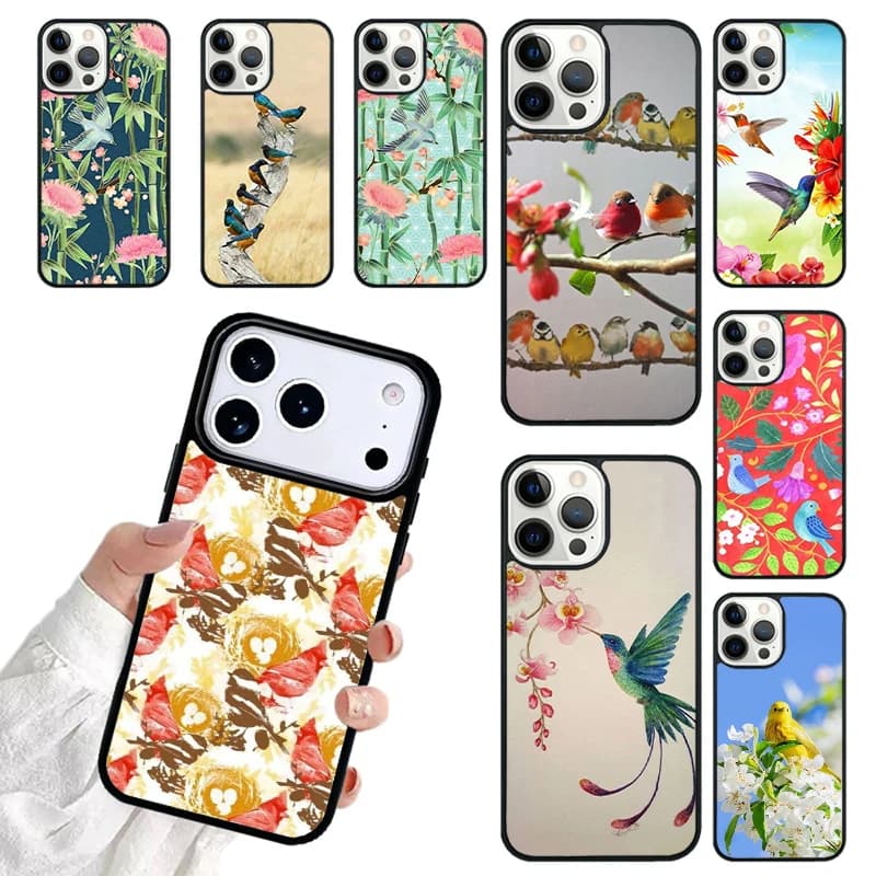 Garden Birds SOFT Phone Case For iPhone 17 16 15 14 13 12 11 Pro Max 17air Shockproof Cover Fundas