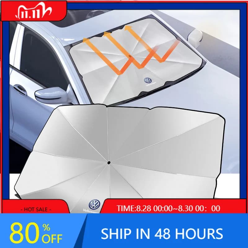 Parasole Pieghevole per Parabrezza Auto VW Golf GTI 2026 - Protezione UV per Volkswagen - Accessori Auto