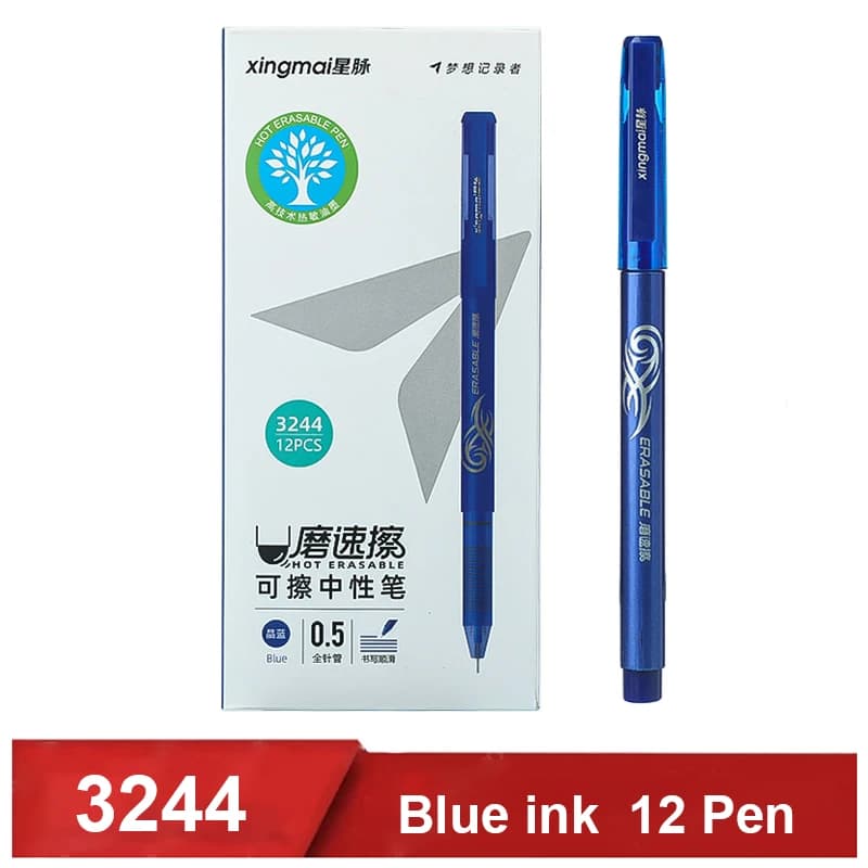 Set di Penne Gel Cancellabili a Punta Fine da 0,5 mm, Blu e Nero, per Scrittura, Cancelleria, Ufficio e Scuola