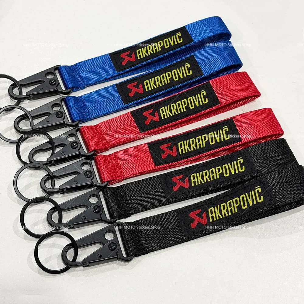 Portachiavi con logo ricamato AKRAPOVIC per moto, ciondolo ad anello singolo, regalo esclusivo, accessori per moto