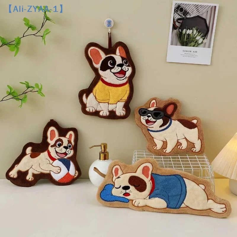 【ZYAA-1】Simpatico Asciugamano a Forma di Cucciolo, Asciugatura Rapida, Panno per Pulizia Cucina, in Velluto Corallo, Cartone Animato, Assorbente, da Appendere in Bagno