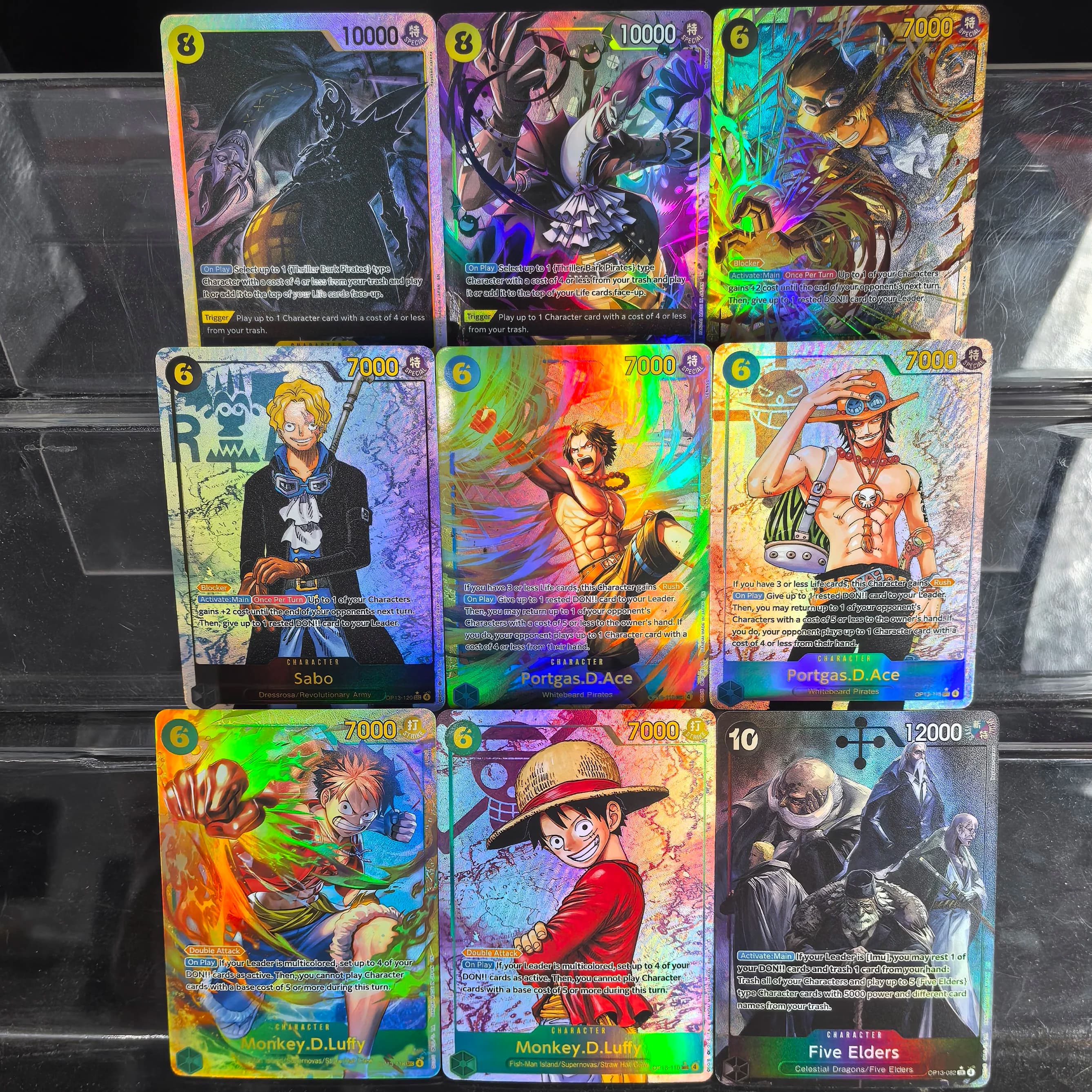 One Piece DIY TCG 2026 Textured Holofoil Cards Mint Condition Luffy Ace Sabo Moria Five Elders Collectible Set for Fans Traders