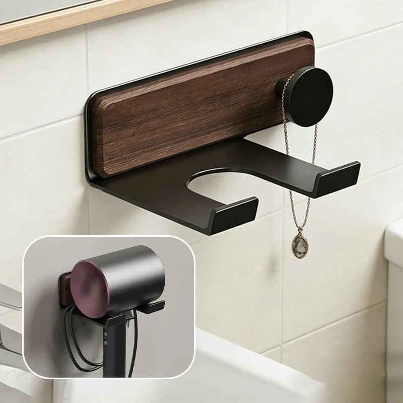 Wall Mount for Hair Dryer, Waterproof, Bathroom Organizer, Hair Tools Door