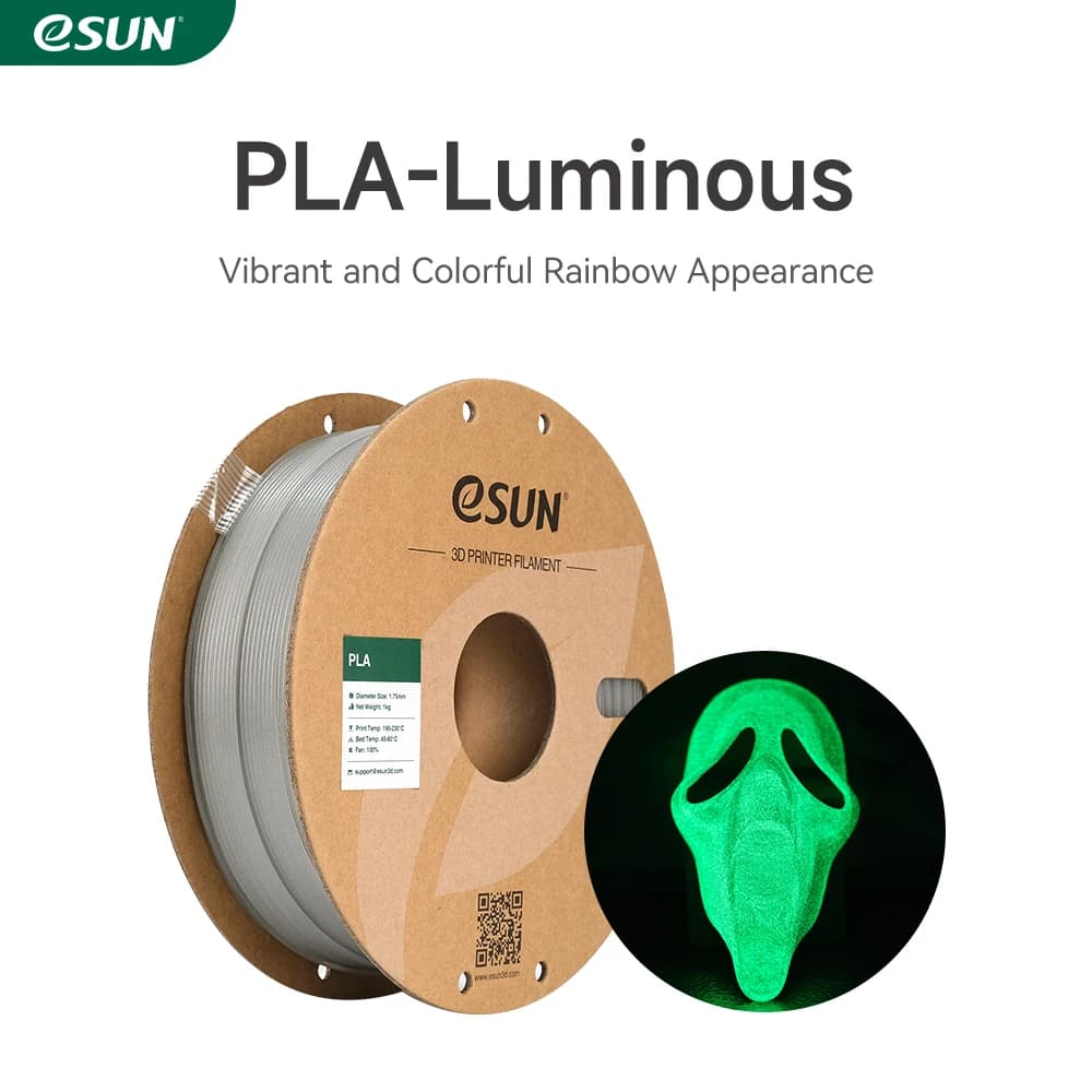 eSUN Filament PLA 1,75 mm Glow in the Dark 3D Printer Material PLA Spool 1 kg Bright 3D Printing Filament for 3D Printer