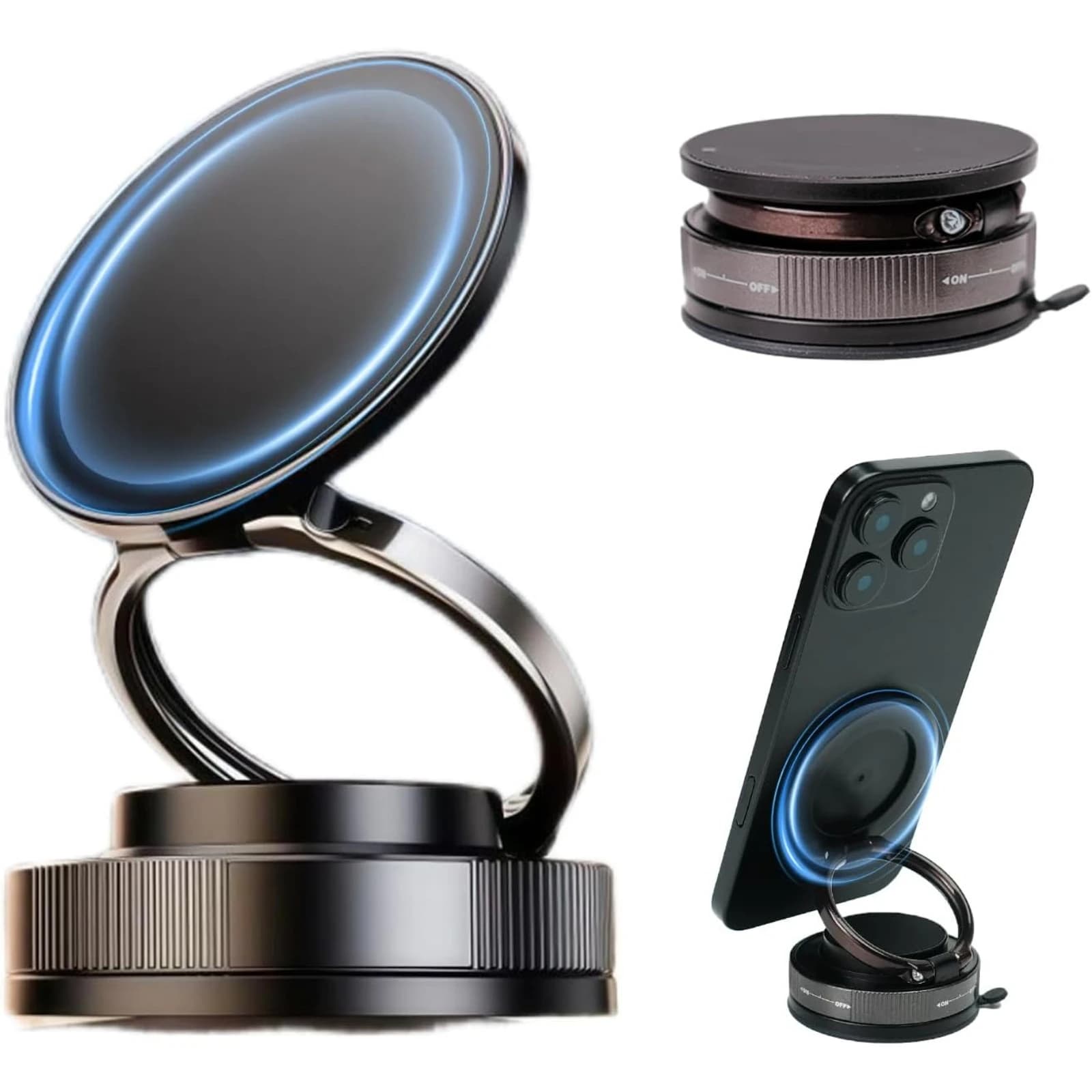 360 ° Rotating Magnetic Support for Auto Phone - Universal Magnetic Support with Super Strong Suction Cup for All Smartphones