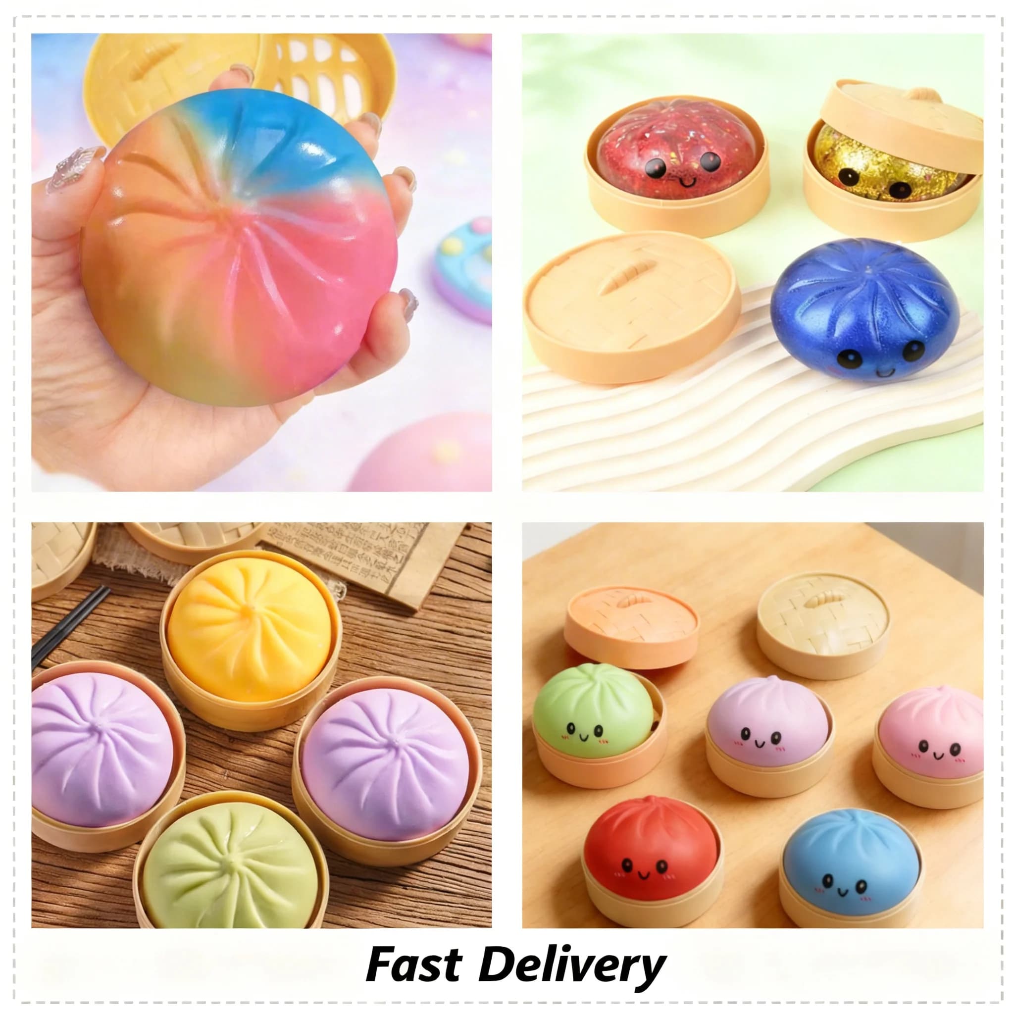 NUOVI Palline Antistress Colorate Riutilizzabili a Forma di Raviolo, Giocattoli Decompressione a Bassa Resilienza, Palline di Pasta Uniche per Decorazioni Domestiche e Regali