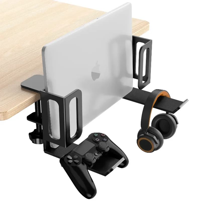 Laptop GamePad Holder Desk Side Hanging Storage Organizer Adjustable Multi-functional Metal Office Gaming Headphone Stand