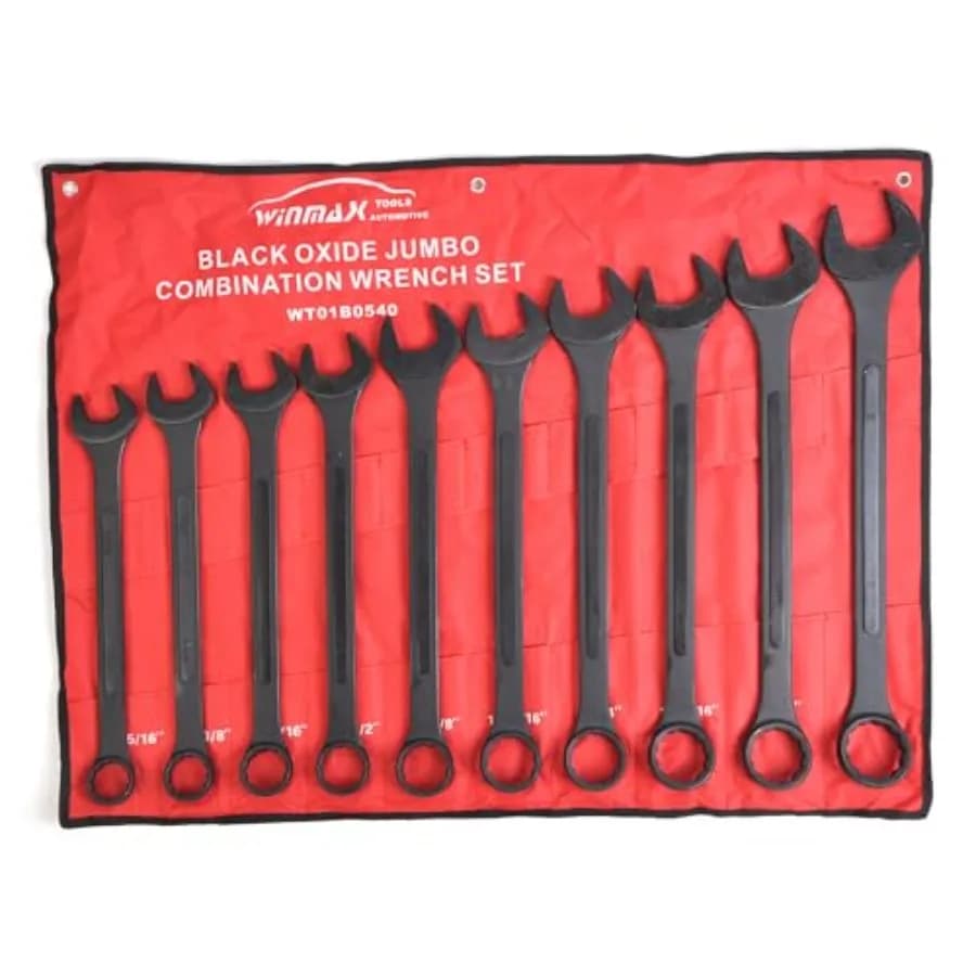 WINMAX TOOLS AUTOMOTIVE Set di chiavi combinate jumbo in ossido nero SAE da 10 pezzi 1-5/16 - 2