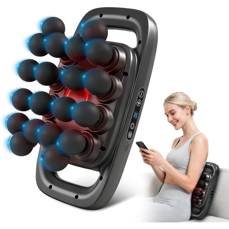 20Head Massage Gun Set with 3 Modes and 30 Intensity Levels for Deep Tissue Relief Ideal for Back Shoulders Legs and Waist Musc