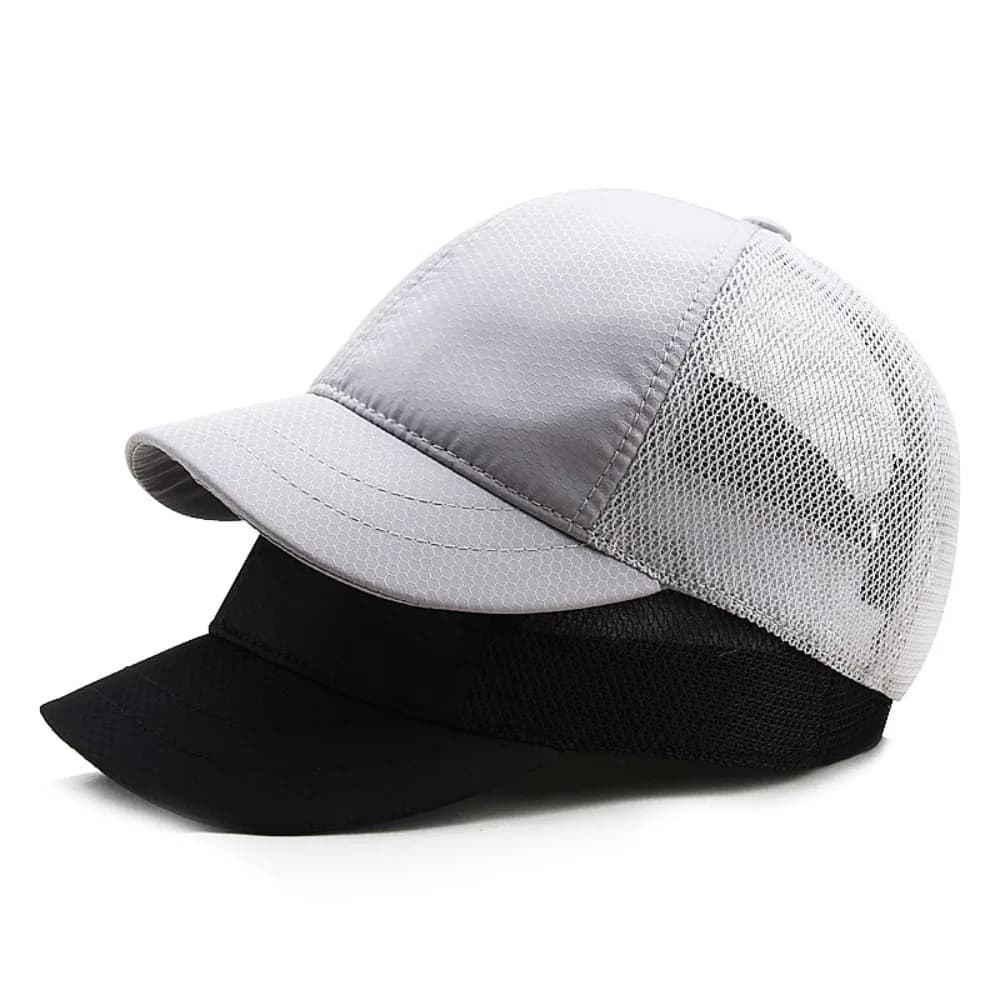 Cappello da uomo impermeabile casual ad asciugatura rapida Design a rete Tinta unita Visiera parasole Cappellino snapback ultra sottile traspirante Unisex