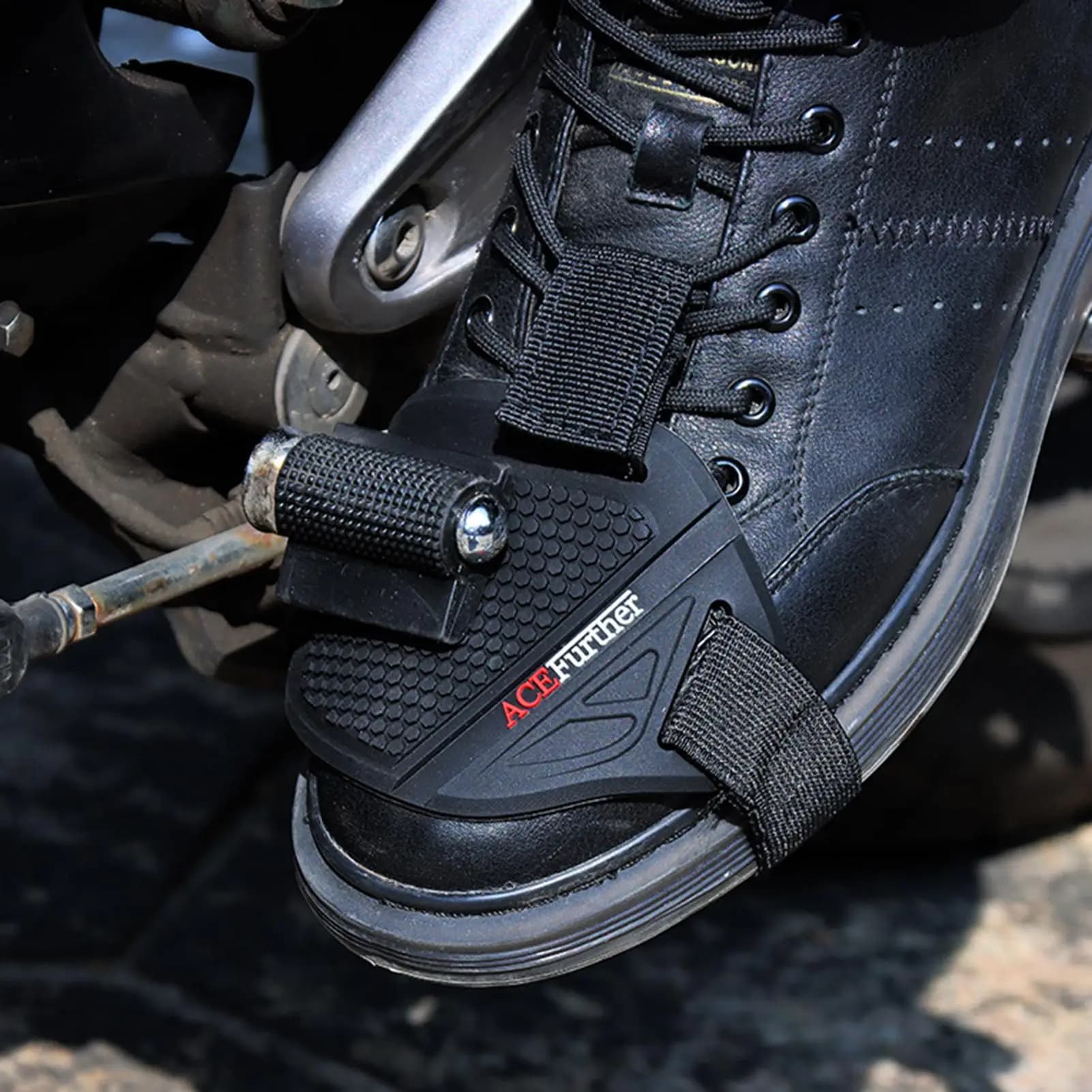 Protezione per Scarpe da Moto con Cinturino Regolabile per Stivali e Scarpe da Trekking