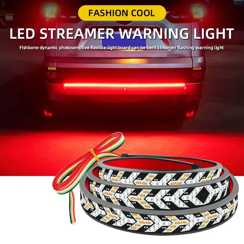 1.2/2/2M Auto Camion LED Portellone Luce Striscia Indicatore di Direzione Lampada Che Scorre Dinamico Avvertimento Freno Retromarcia fanale posteriore Per Pickup 12-24V