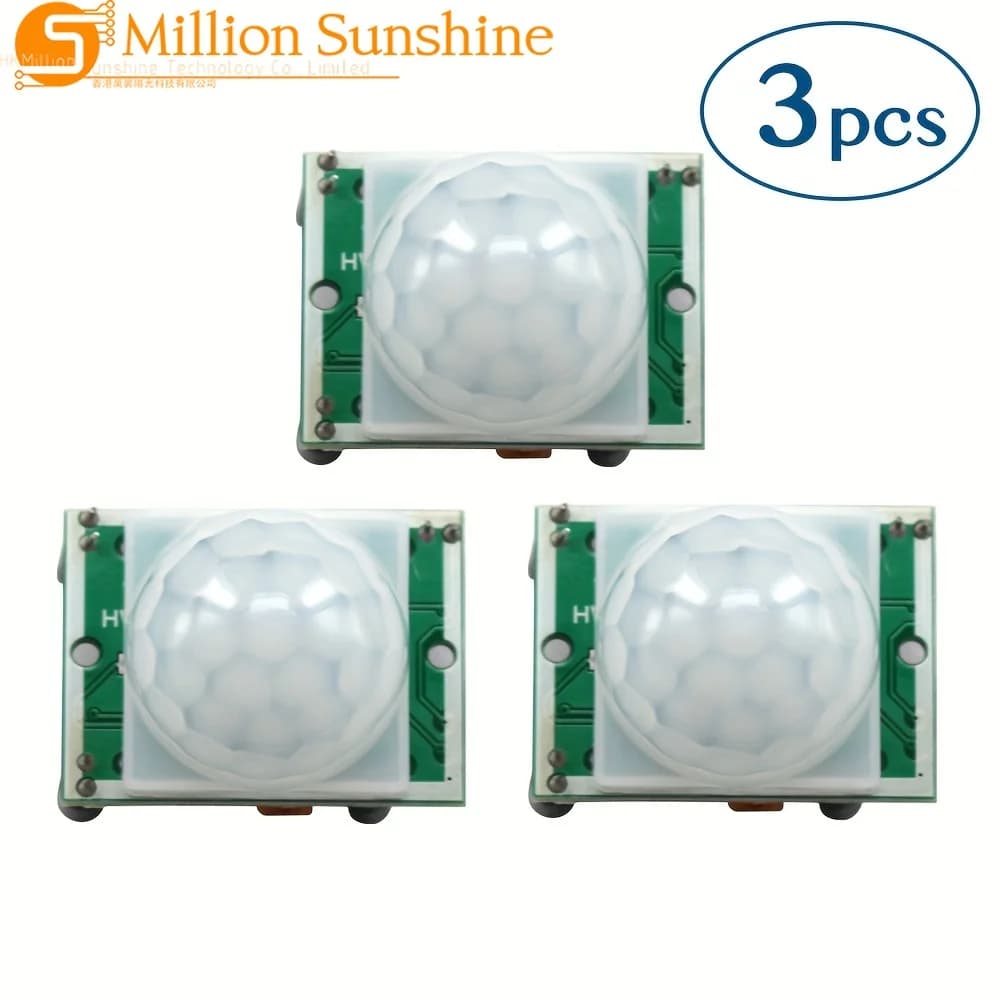 3 Pezzi Sensore a Infrarossi HC-SR501, Modulo di Rilevamento Movimento per Arduino Raspberry Pi