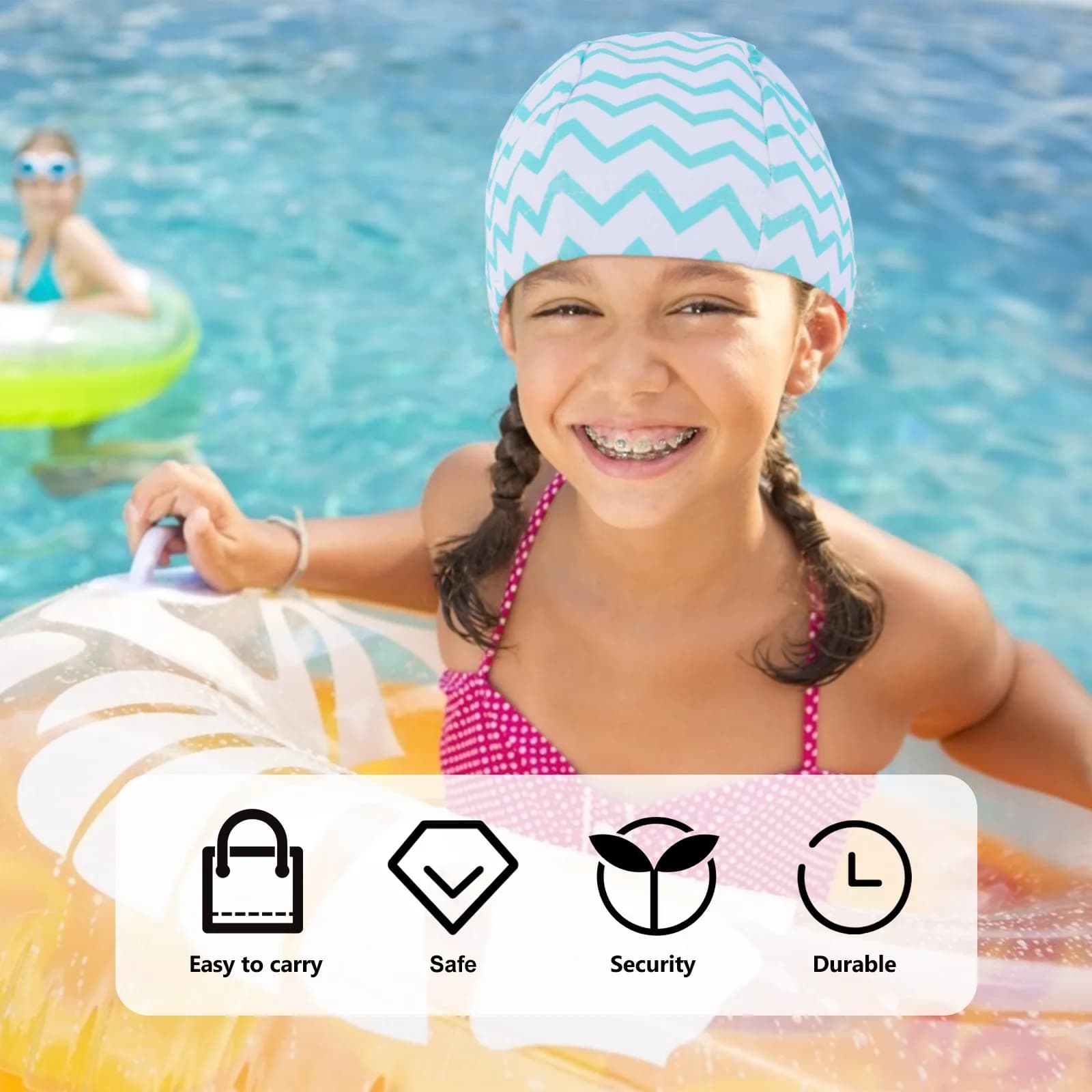 Cuffia da Nuoto Impermeabile per Bambini, Elastica in Nylon, Protezione Orecchie, Accessorio Sicuro per il Nuoto