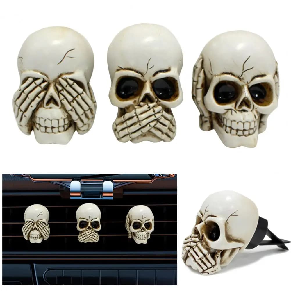 Car vent clip with skull Perfume clip for car shaped skull unique venting supports for air stylish accessories for air conditioner with car vent