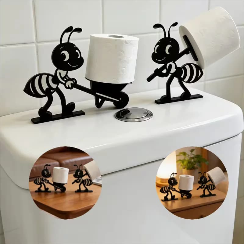 Portarotolo per Carta Igienica a Forma di Ape Stampato in 3D, Ornamenti Creativi per Soggiorno, Stile a Tracolla/Modello Carrello, Decorativo
