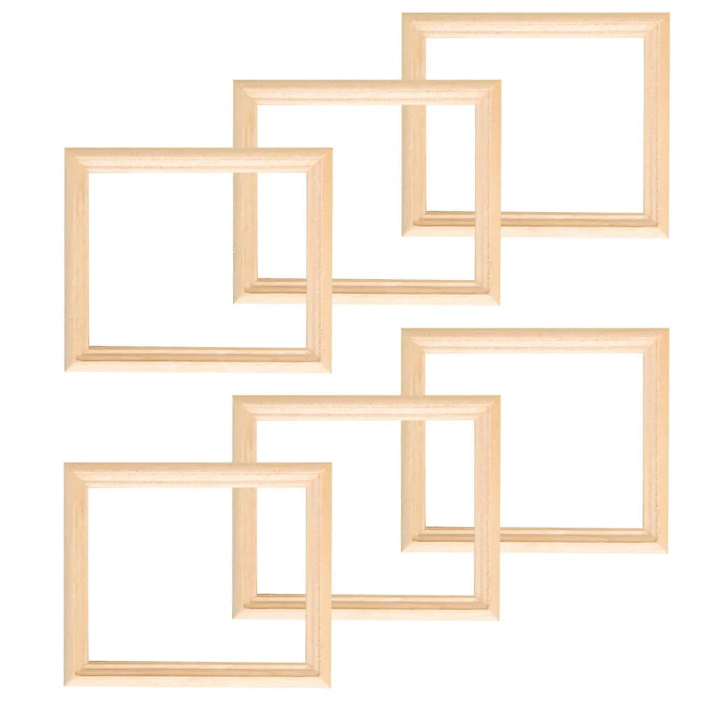 6 mini cornici per foto in legno naturale, realizzate artigianalmente per la decorazione della casa delle bambole, cornici per foto in miniatura, interni per case in miniatura