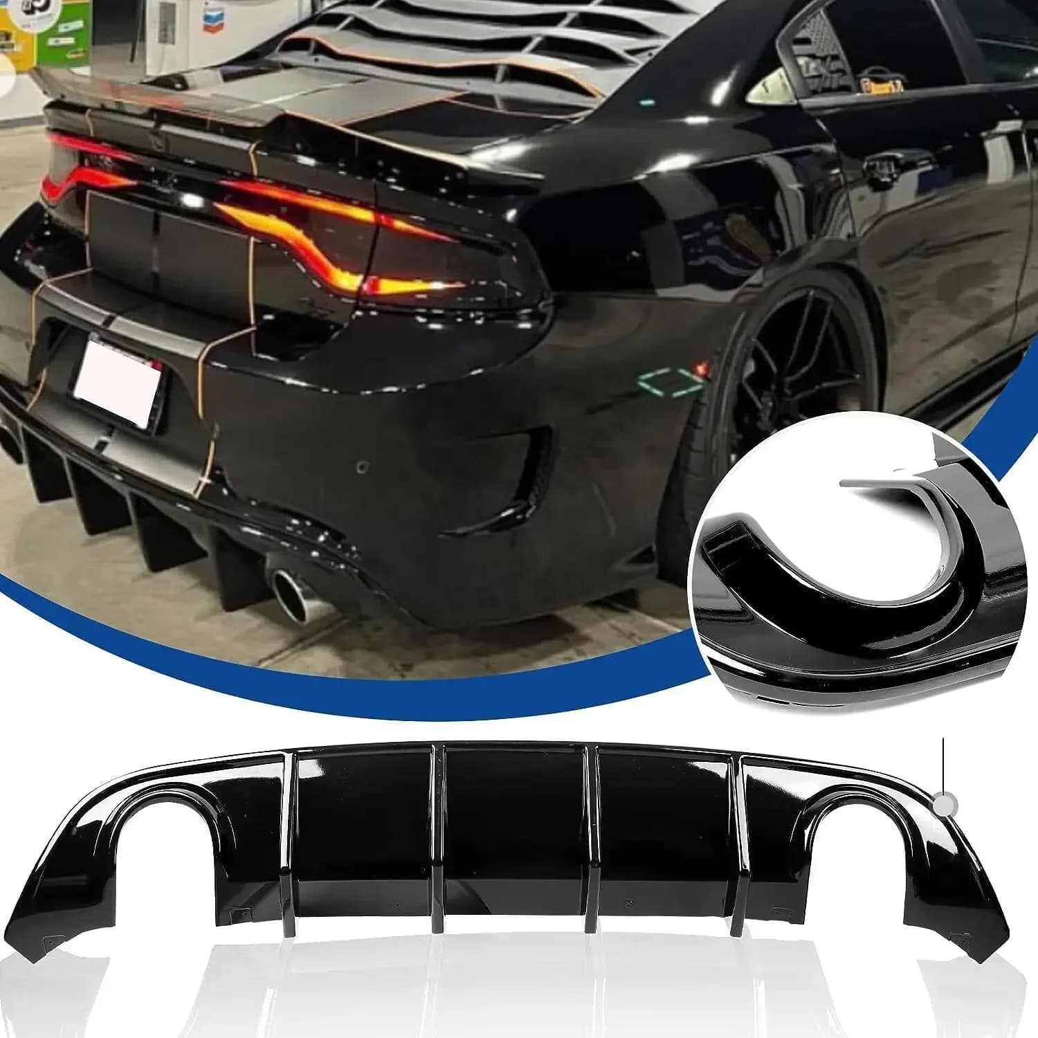 Bodykit Spoiler posteriore diffusore labbro posteriore per Dodge Charger SRT 2015-2021 accessori modificati avvolgenti protezione paraurti inferiore
