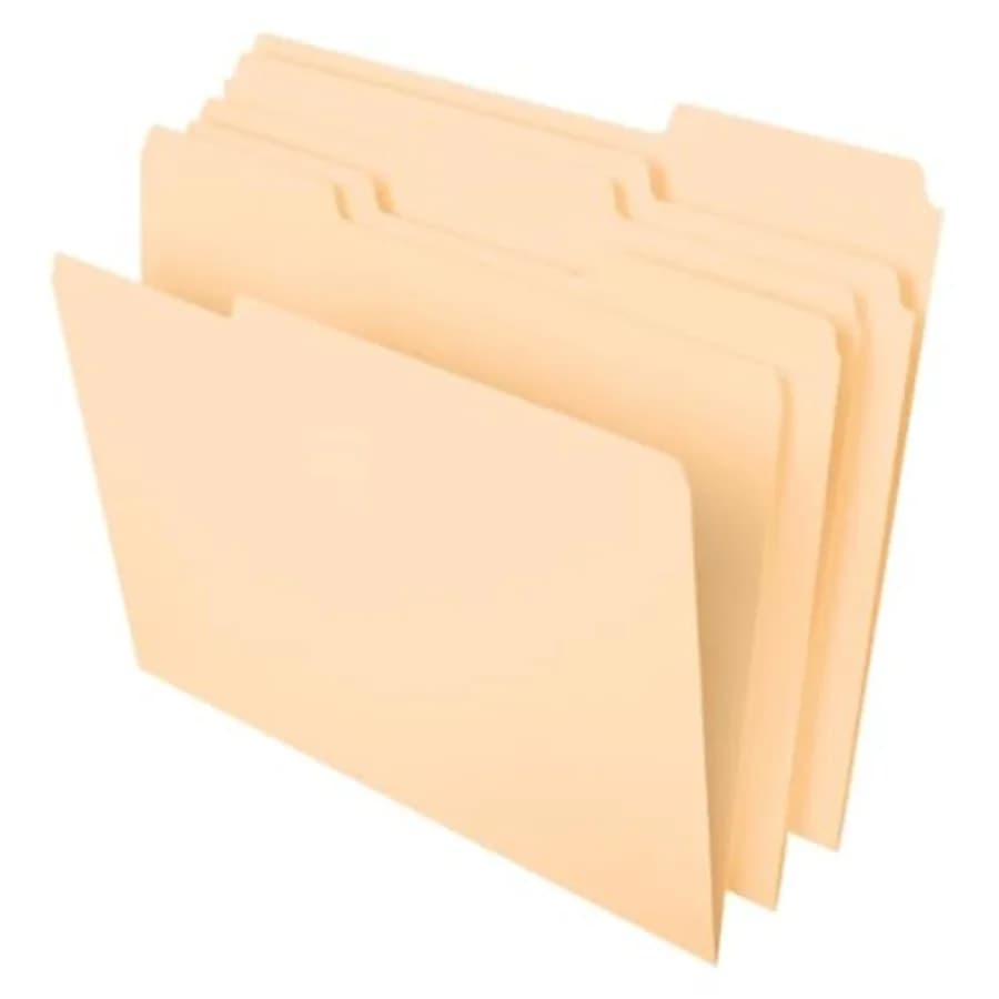 File Folders, 100 Pack, Durable Manila Folders, Letter Size 8.5" x 11",3 Top Tabs for Easy Labeling, Everyday Filing Essential
