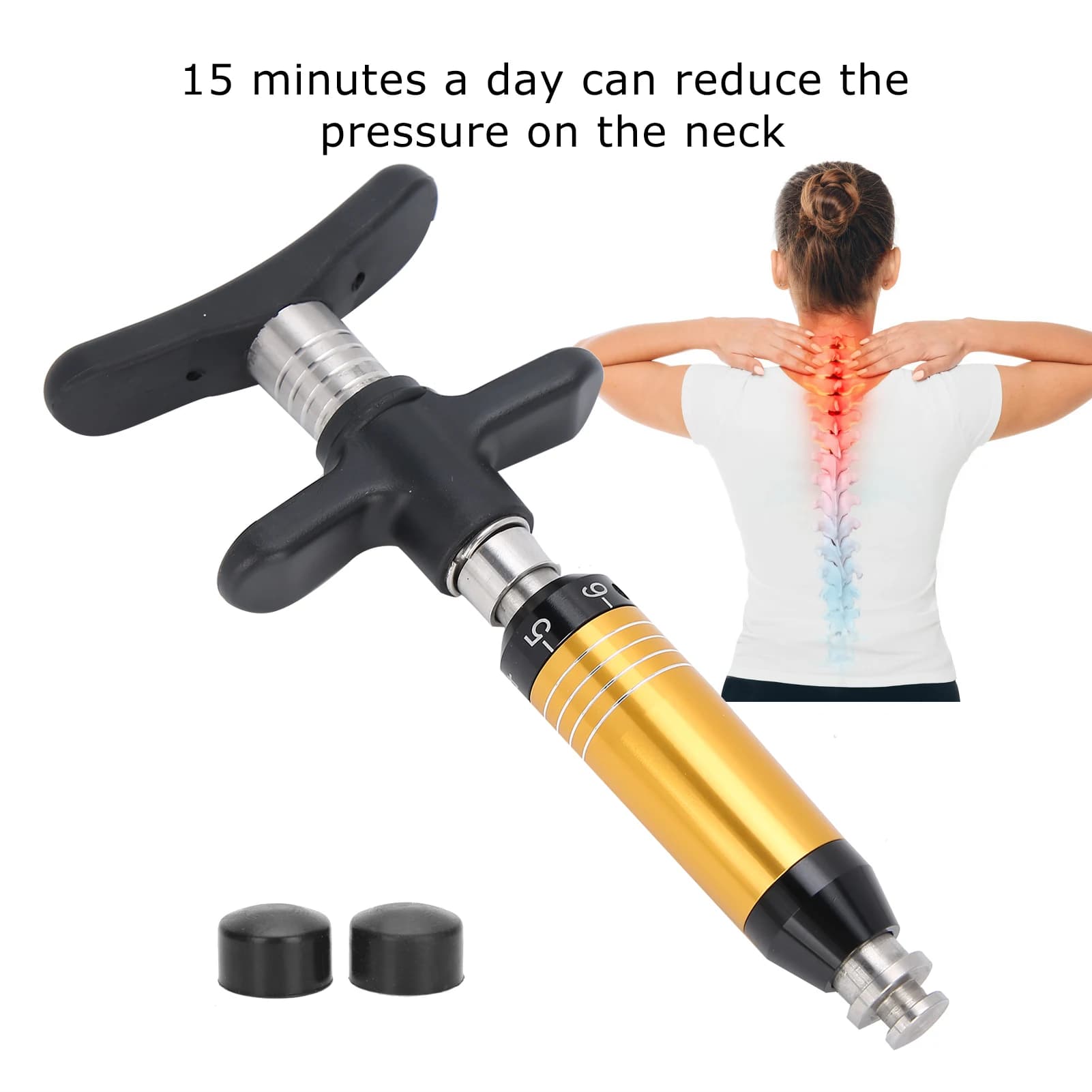 Chiropractic Adjustment Tool Gun for Manual Spine Correction Massage Portable Spine Regulator
